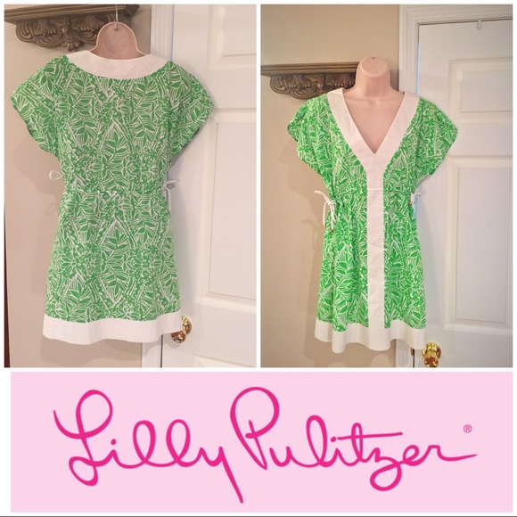Lilly Pulitzer Tops - Lilly Pulitzer green & white print tunic NWOT